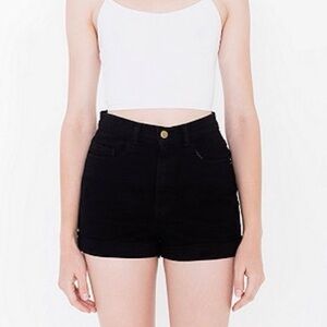 American Apparel High Waisted‎ Black Denim Shorts